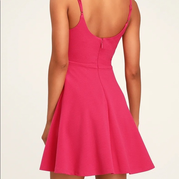 Lulus Do You Wanna Dance? Magenta Skater Dress - Picture 4 of 6